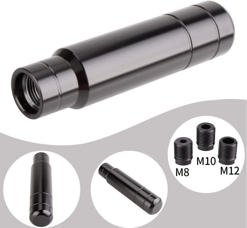 BARTOO Aluminum Alloy Heavy Weighted Shifter Knob, 5" Auto Gear Shift Knob, Car Gear Lever Stick Shifter Handle,with 3 Threaded Adapters M8 M10 M12,Fit Most Automatic Manual Vehicle (Black) - Image 5